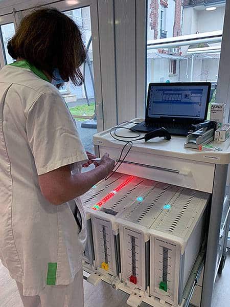 Utilisation du chariot à médicament d'oréus